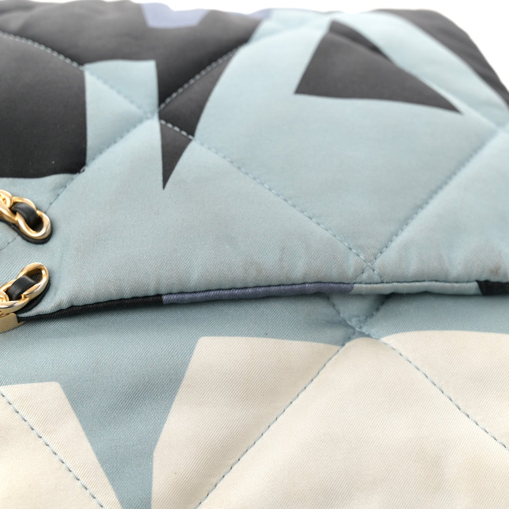 Silk Maxi Scarf Chanel 19 Flap Black Blue White