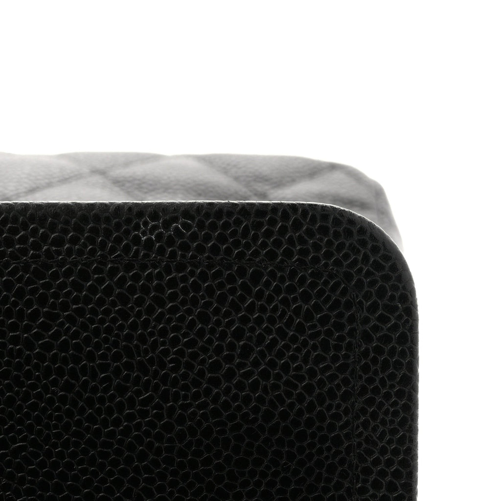 Caviar Quilted Jumbo Double Flap Black