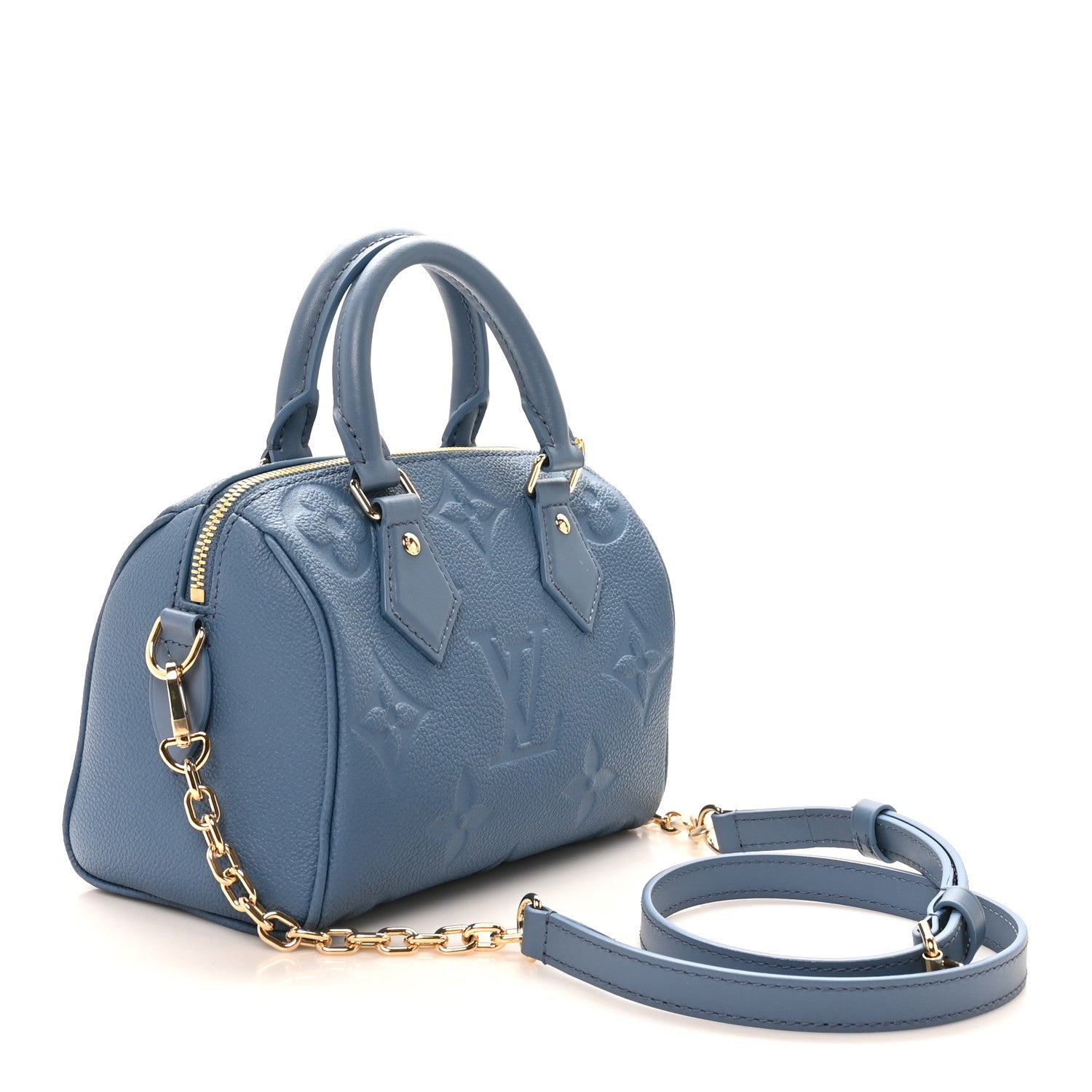 Metallic Empreinte Monogram Giant Speedy Bandouliere 20 Navy Nacre