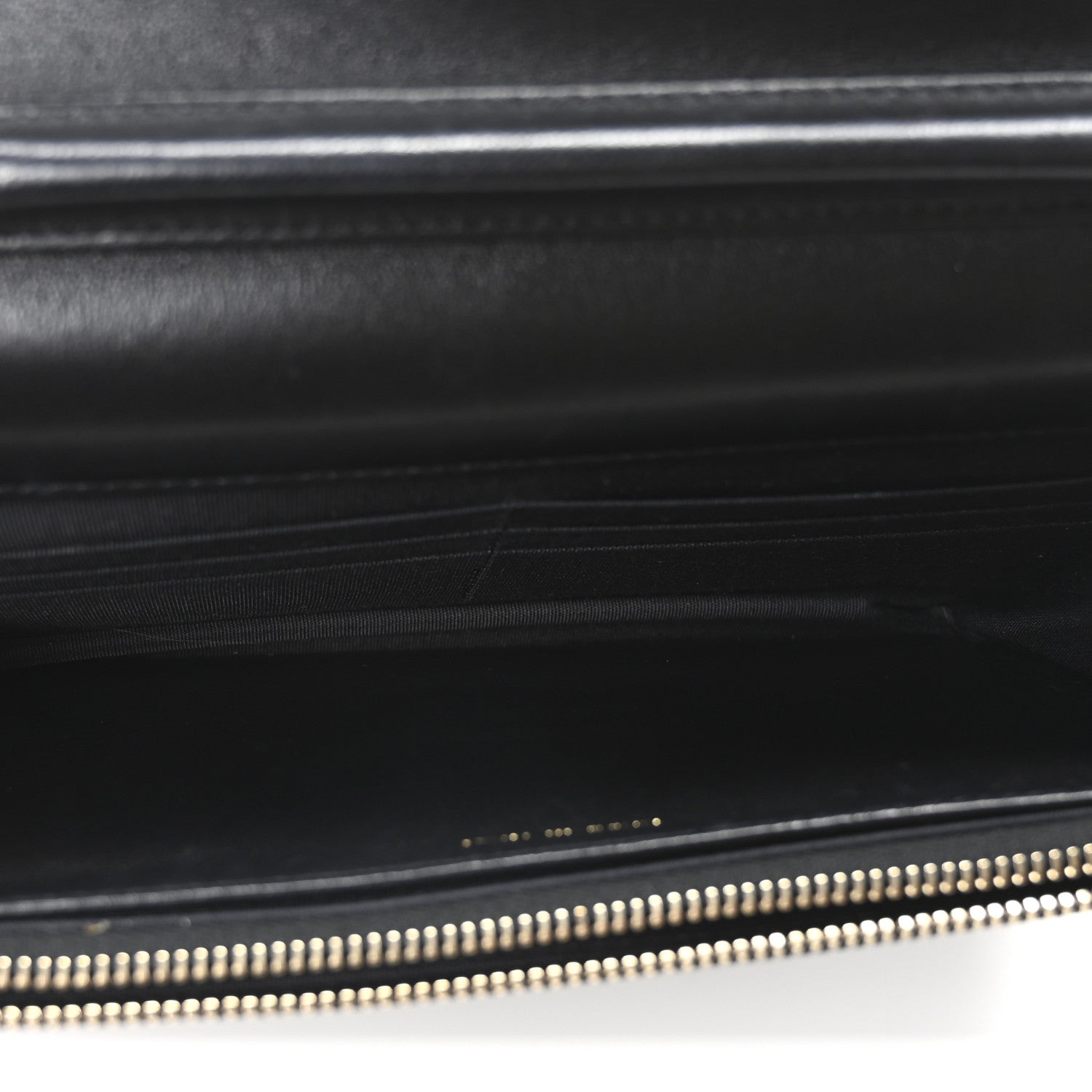 Lambskin Quilted Golden Class Wallet on Chain WOC Black