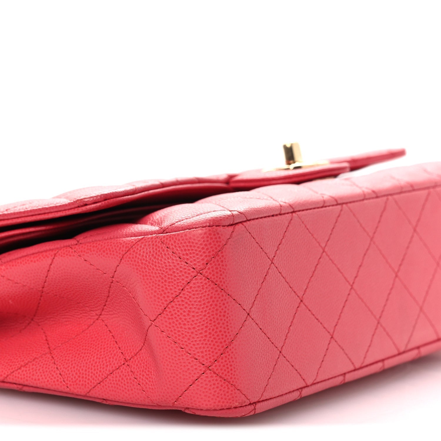Caviar Quilted Medium Double Flap Dark Pink