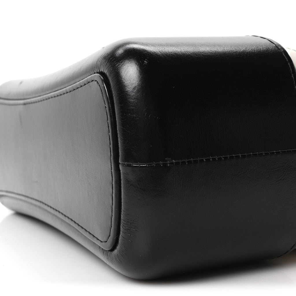 Aged Calfskin Quilted Medium Gabrielle Hobo Black White