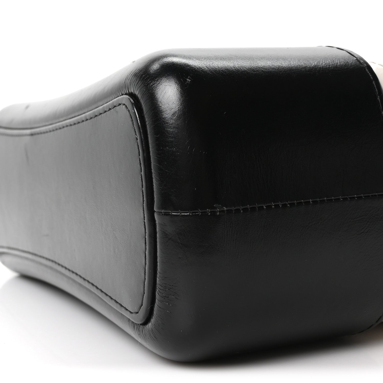 Aged Calfskin Quilted Medium Gabrielle Hobo Black White