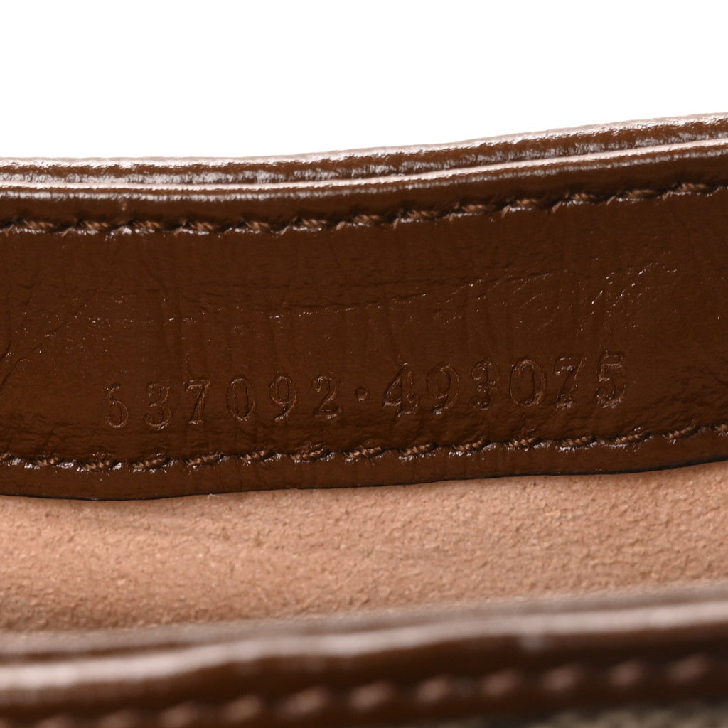 GG Supreme Monogram Azalea Calfskin Web Mini Jackie 1961 Hobo Beige Ebony Brown Sugar