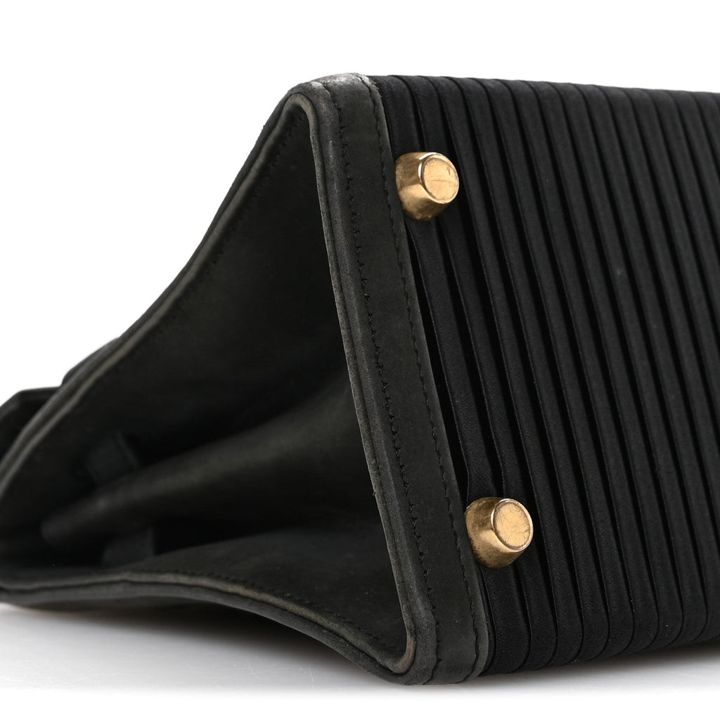 Silk Veau Doblis Pleated Mini Kelly Sellier 20 Black