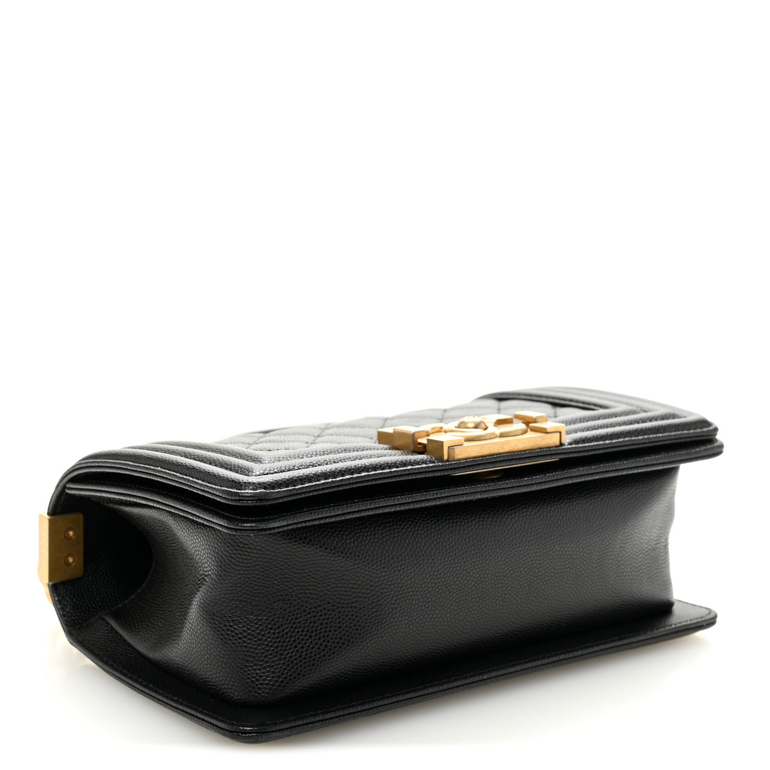 Caviar Quilted Small Boy Flap Black