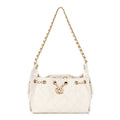Caviar Quilted Mini Chanel 25 Handbag White