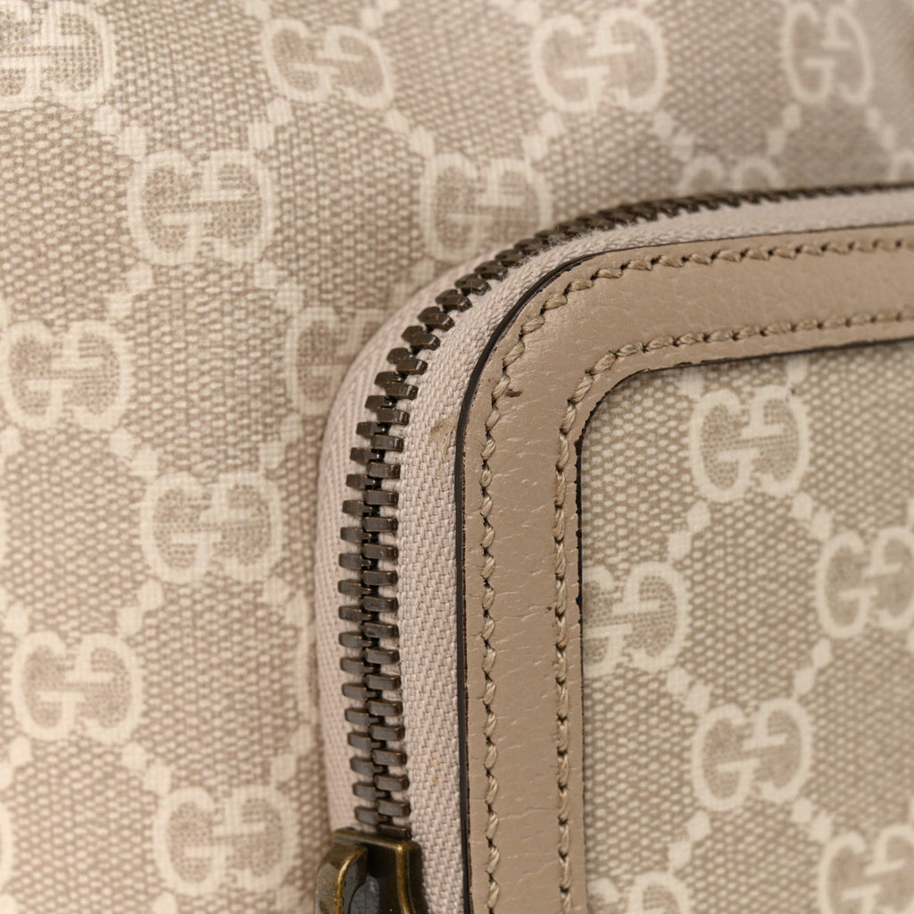 GG Supreme Monogram Azalea Calfskin Retro Interlocking G Buckle Backpack Beige Mystic White