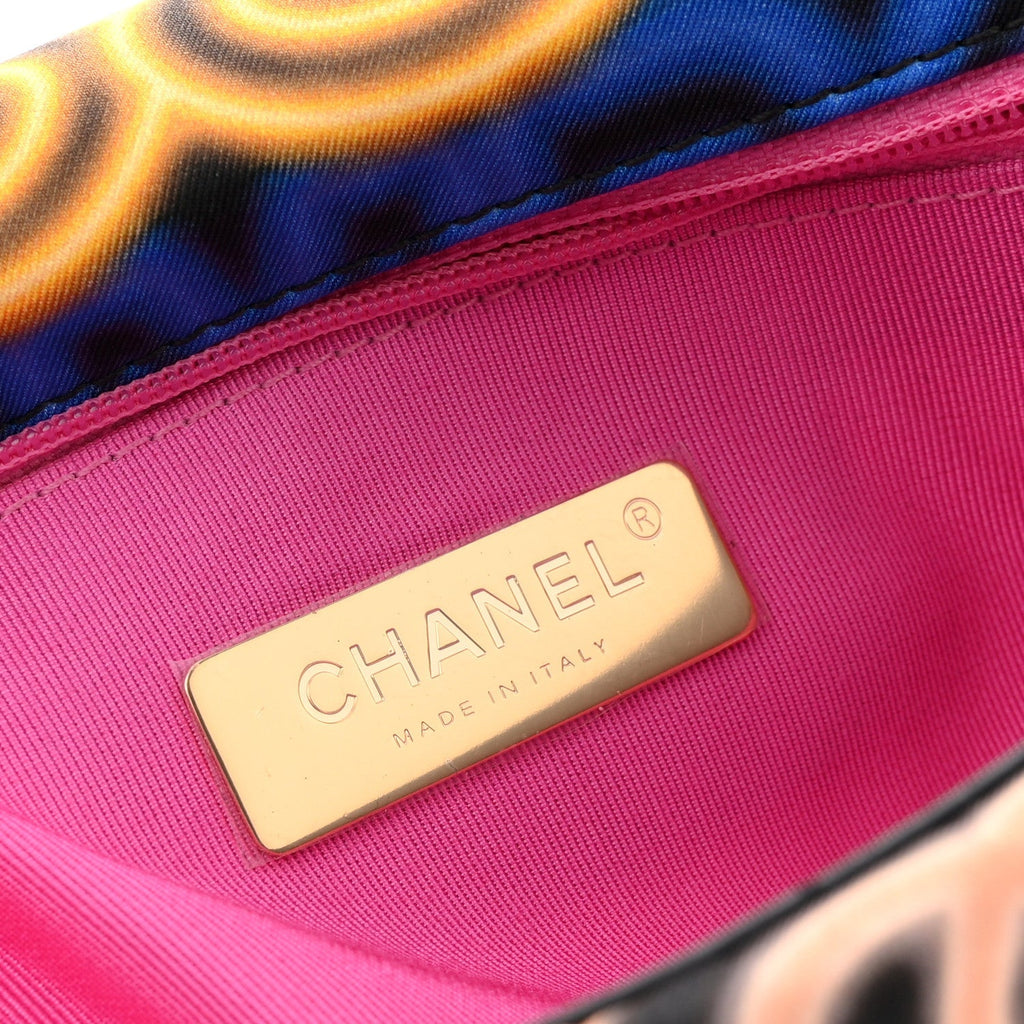 Fabric Printed Medium Chanel 19 Flap Black Multicolor