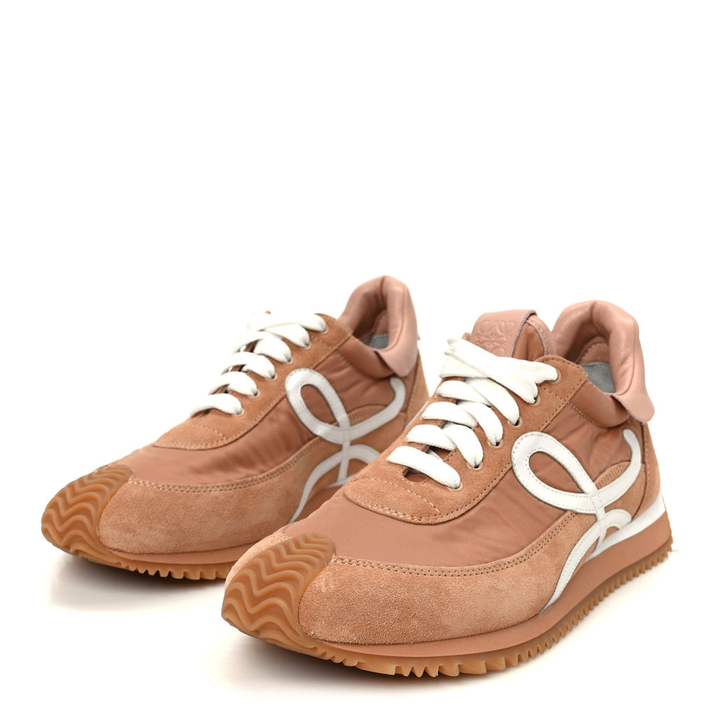 Nylon Suede Flow Runner Sneakers 40 Powder