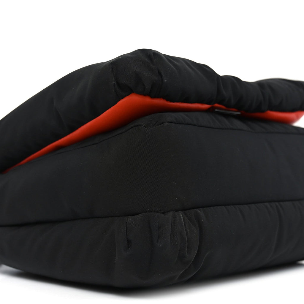 Nylon Medium Goya Puffer Bag Black