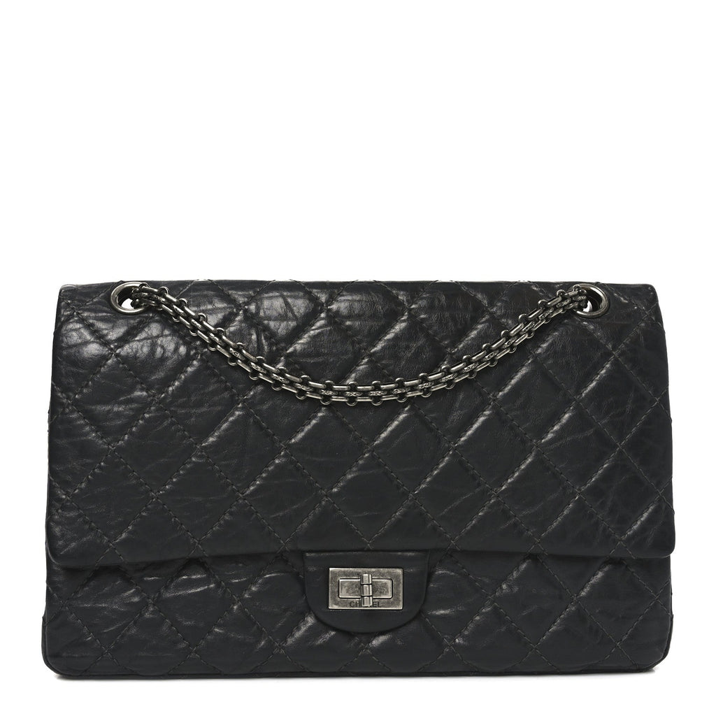 Aged Calfskin Quilted 2.55 Reissue 226 Flap Grey
