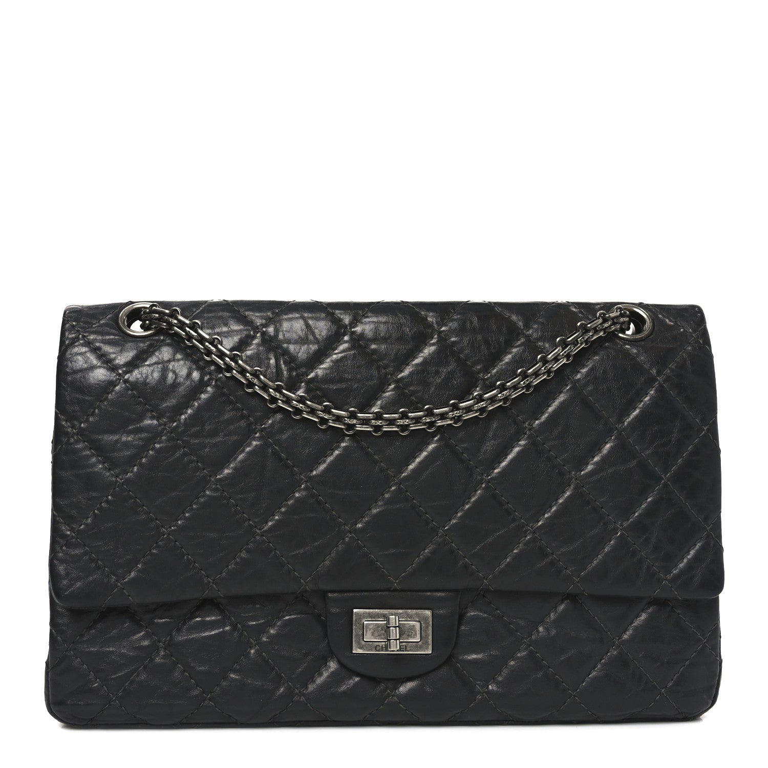 Aged Calfskin Quilted 2.55 Reissue 226 Flap Grey