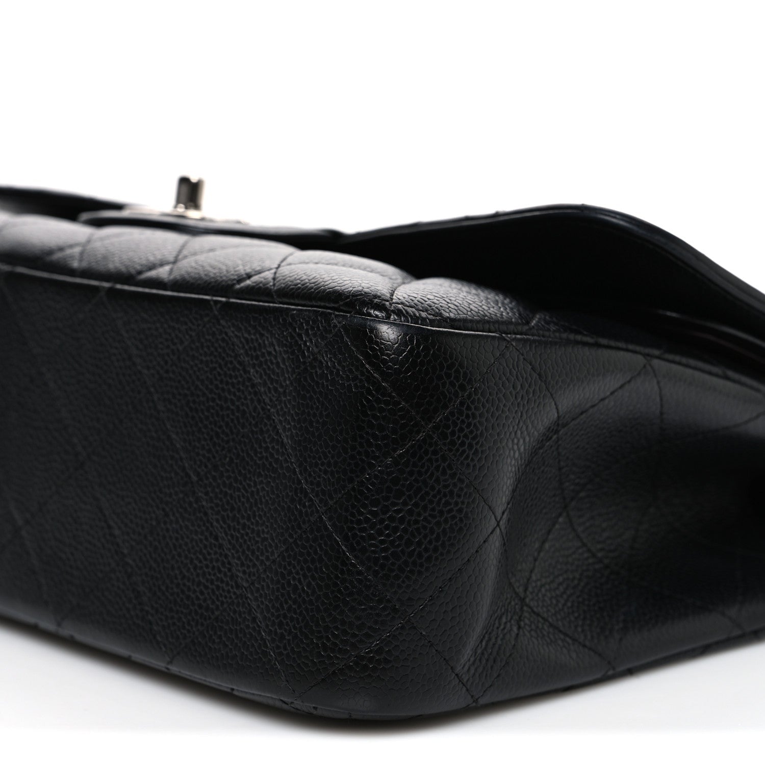 Caviar Quilted Jumbo Double Flap Black