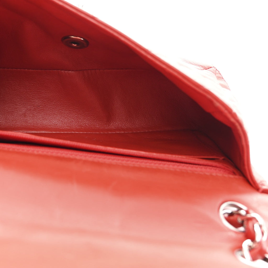 Lambskin Quilted Mini Rectangular Flap Red