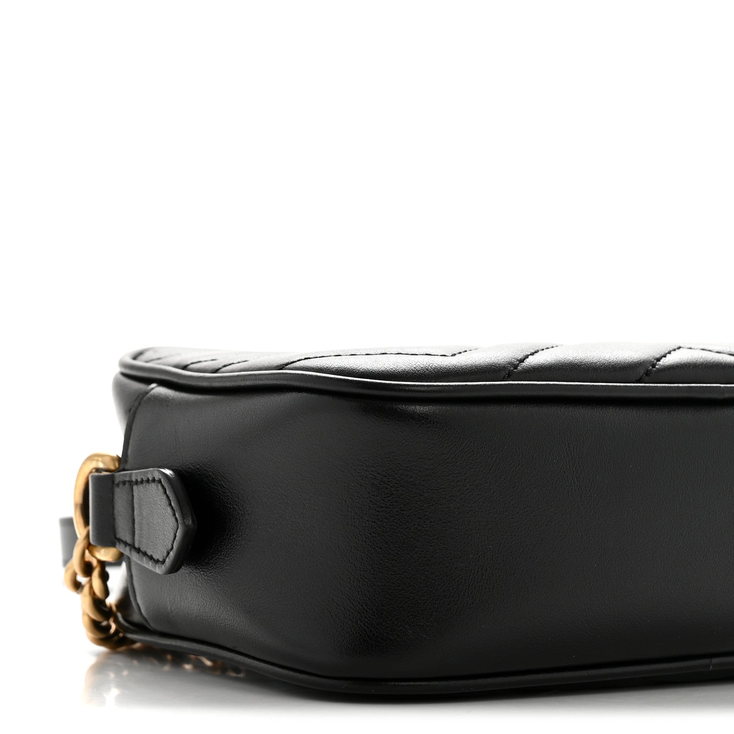 Calfskin Matelasse Mini GG Marmont Chain Shoulder Bag Black