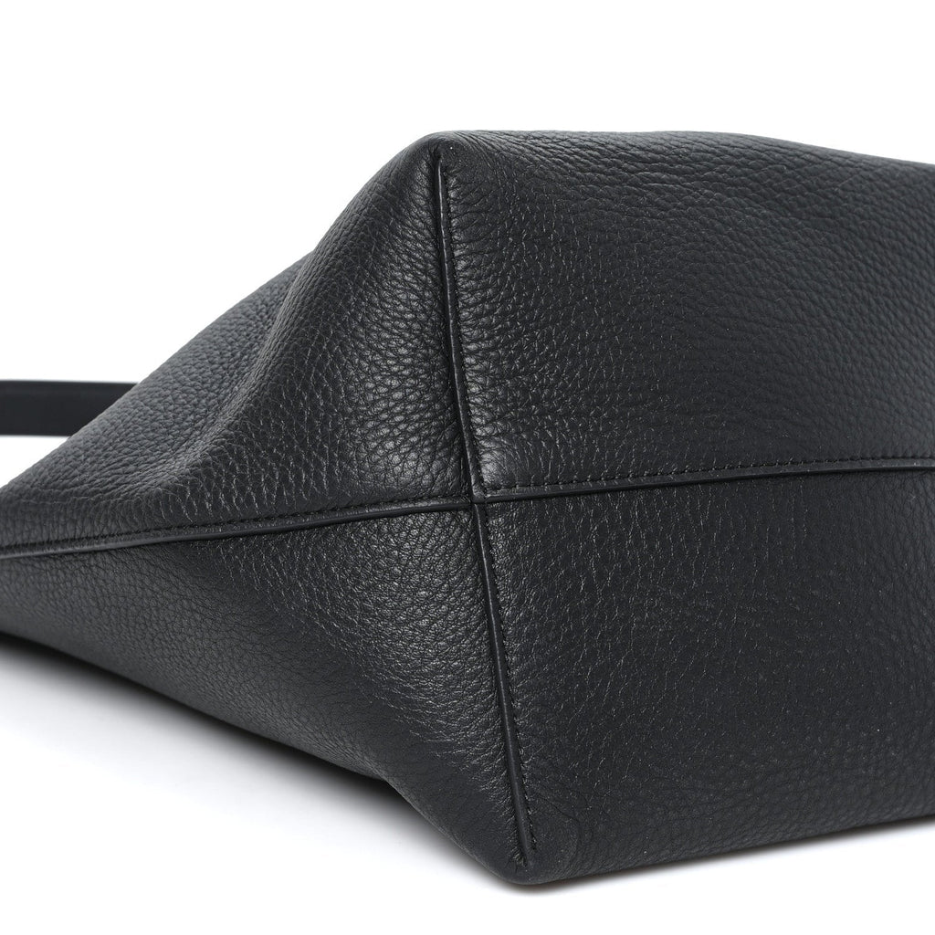 Grained Calfskin Medium N/S Park Tote Black
