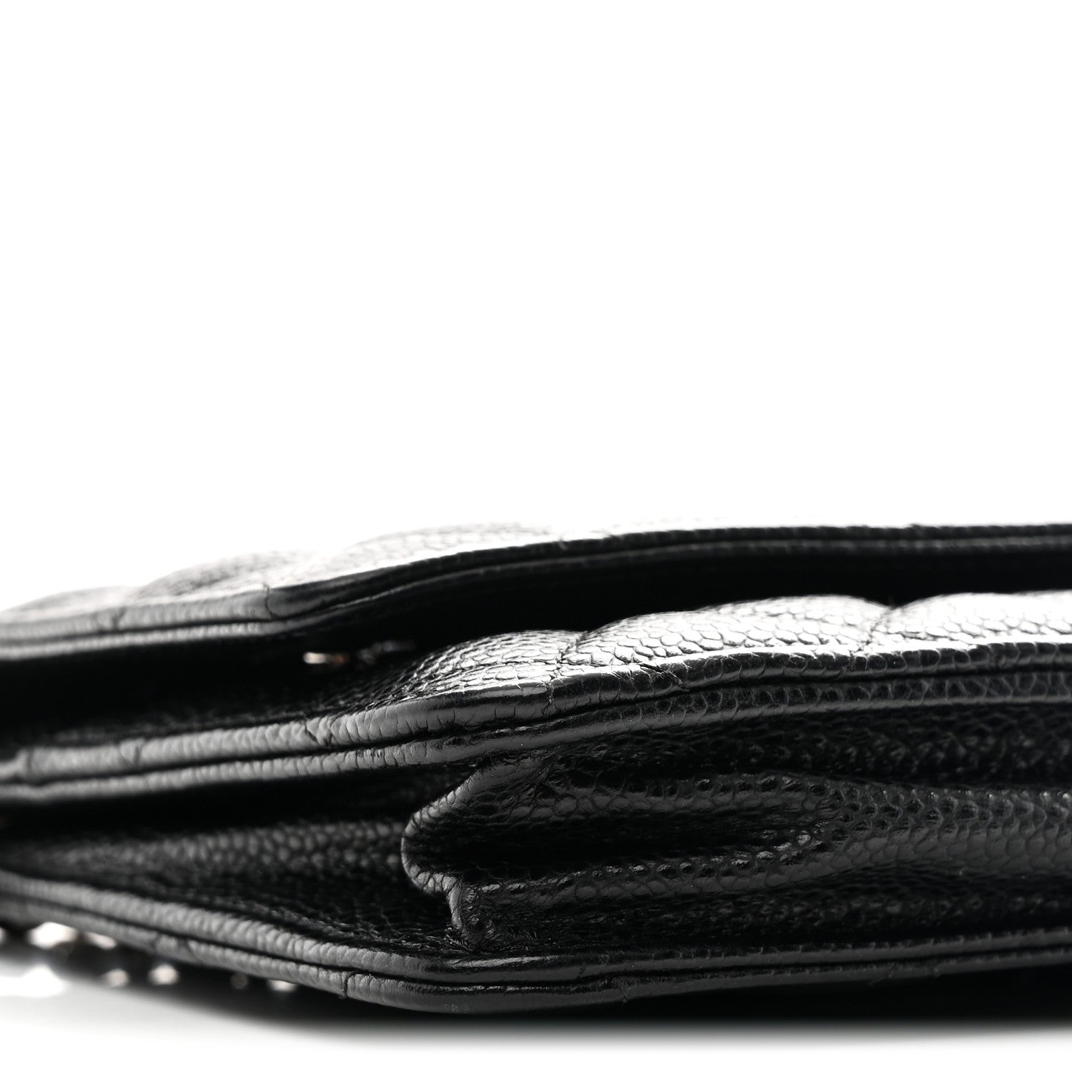 Caviar Quilted Wallet on Chain WOC Black