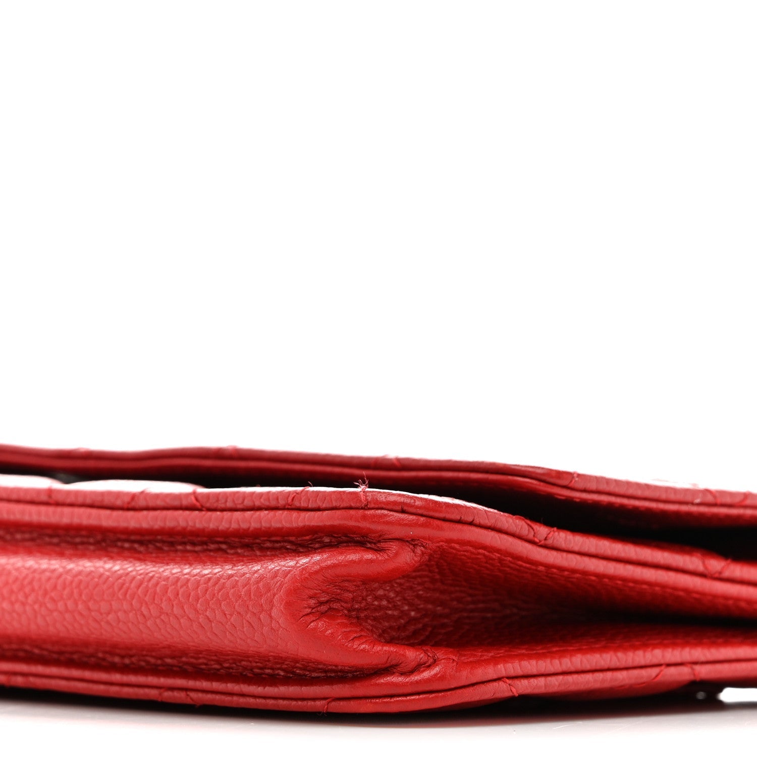 Caviar Quilted Wallet on Chain WOC Red