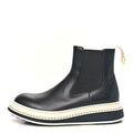 Calfskin Logo Chelsea Mens Boots 38 Black