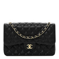 Caviar Quilted Jumbo Double Flap Black