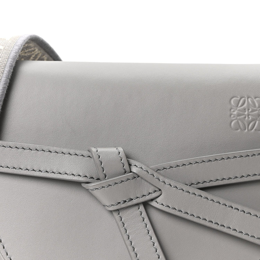 Calfskin Jacquard Mini Gate Crossbody Bag Onyx Blue
