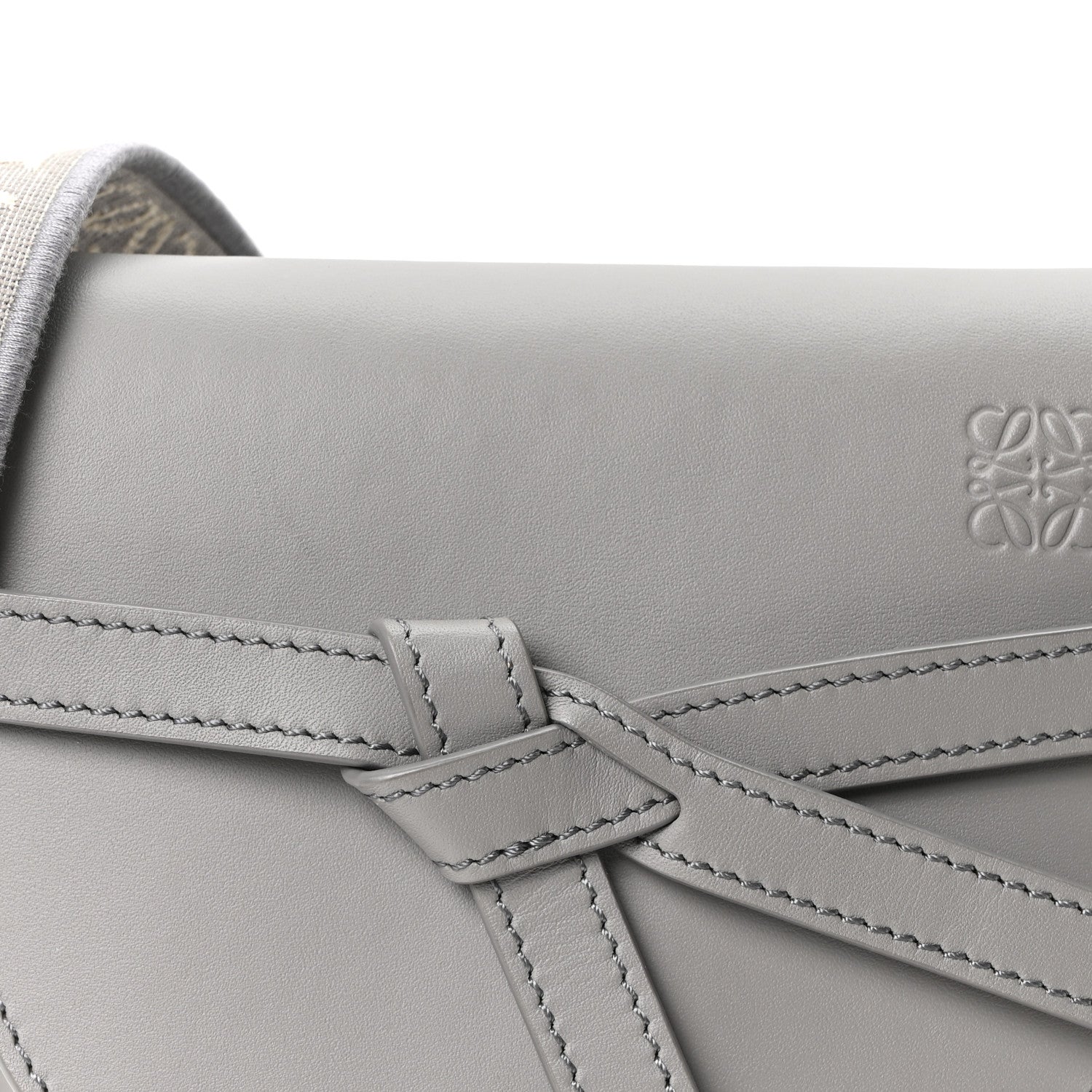Calfskin Jacquard Mini Gate Crossbody Bag Onyx Blue