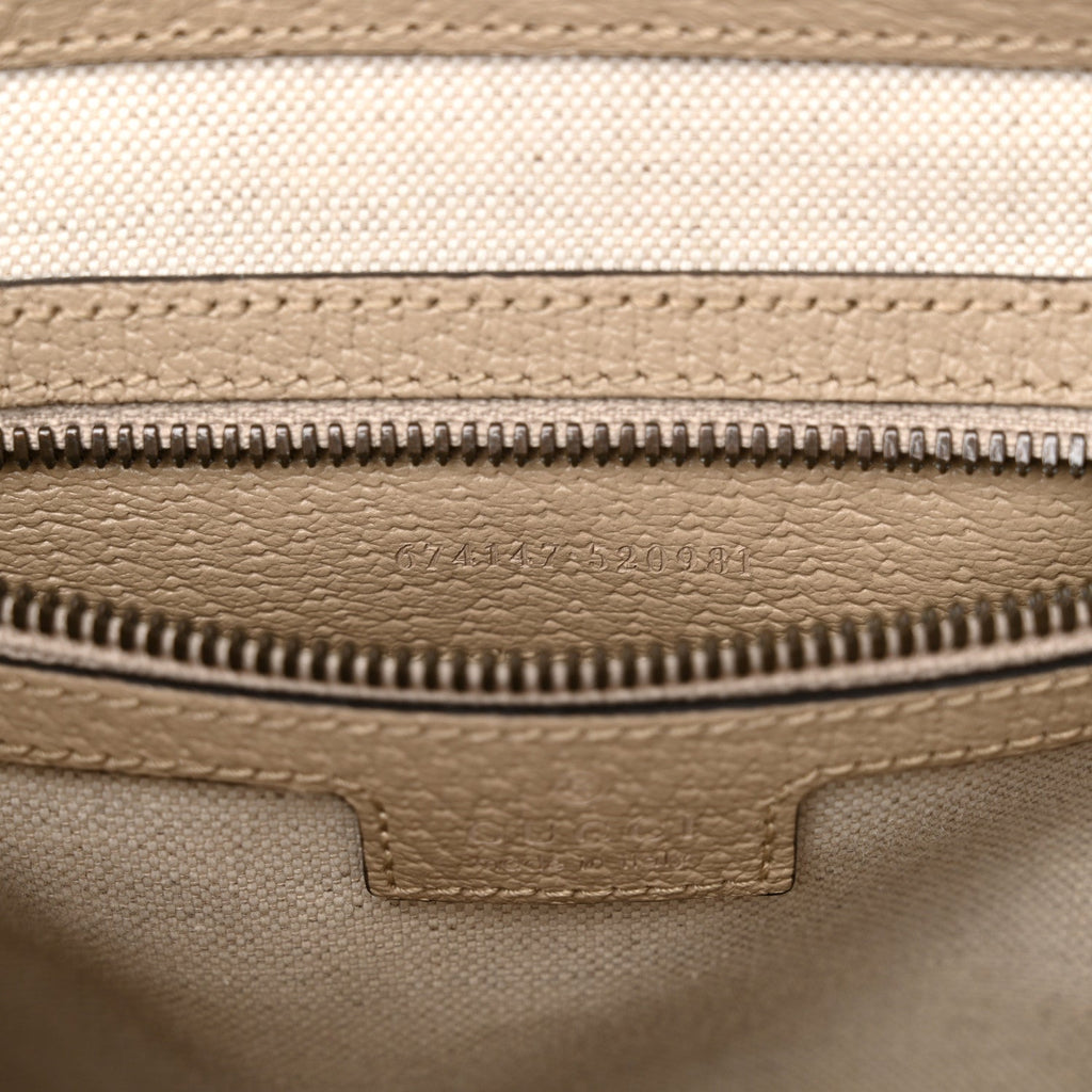 GG Supreme Monogram Azalea Calfskin Retro Interlocking G Buckle Backpack Beige Mystic White