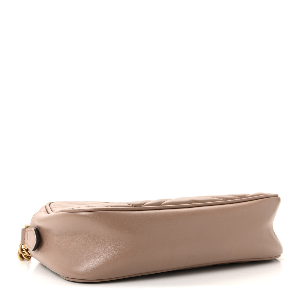 Calfskin Matelasse Small GG Marmont Chain Shoulder Bag Porcelain Rose