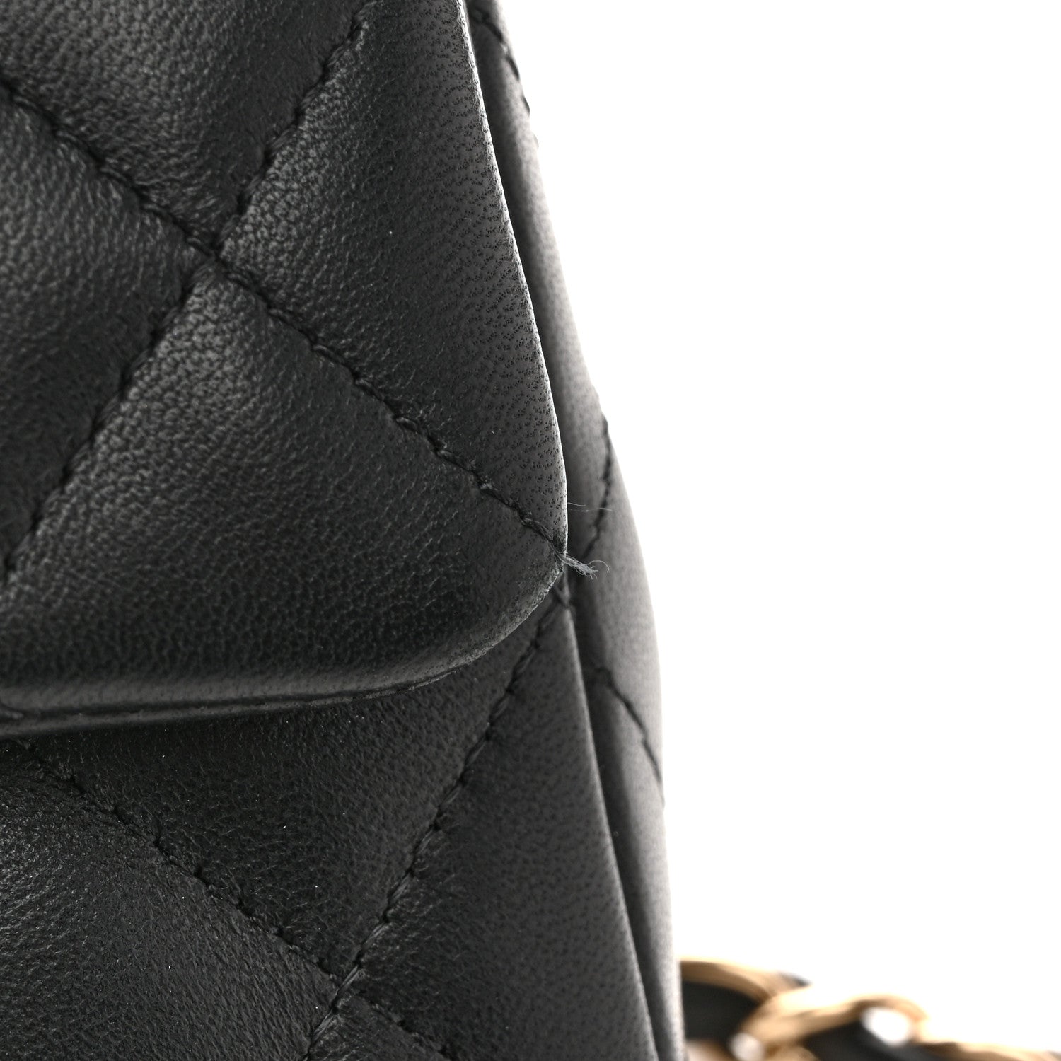 Lambskin Quilted Mini Rectangular Flap Black White