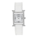 Stainless Steel Alligator Diamond Bezel Lacquer 21mm Heure H Hour Double Jeu Quartz Watch Blanc