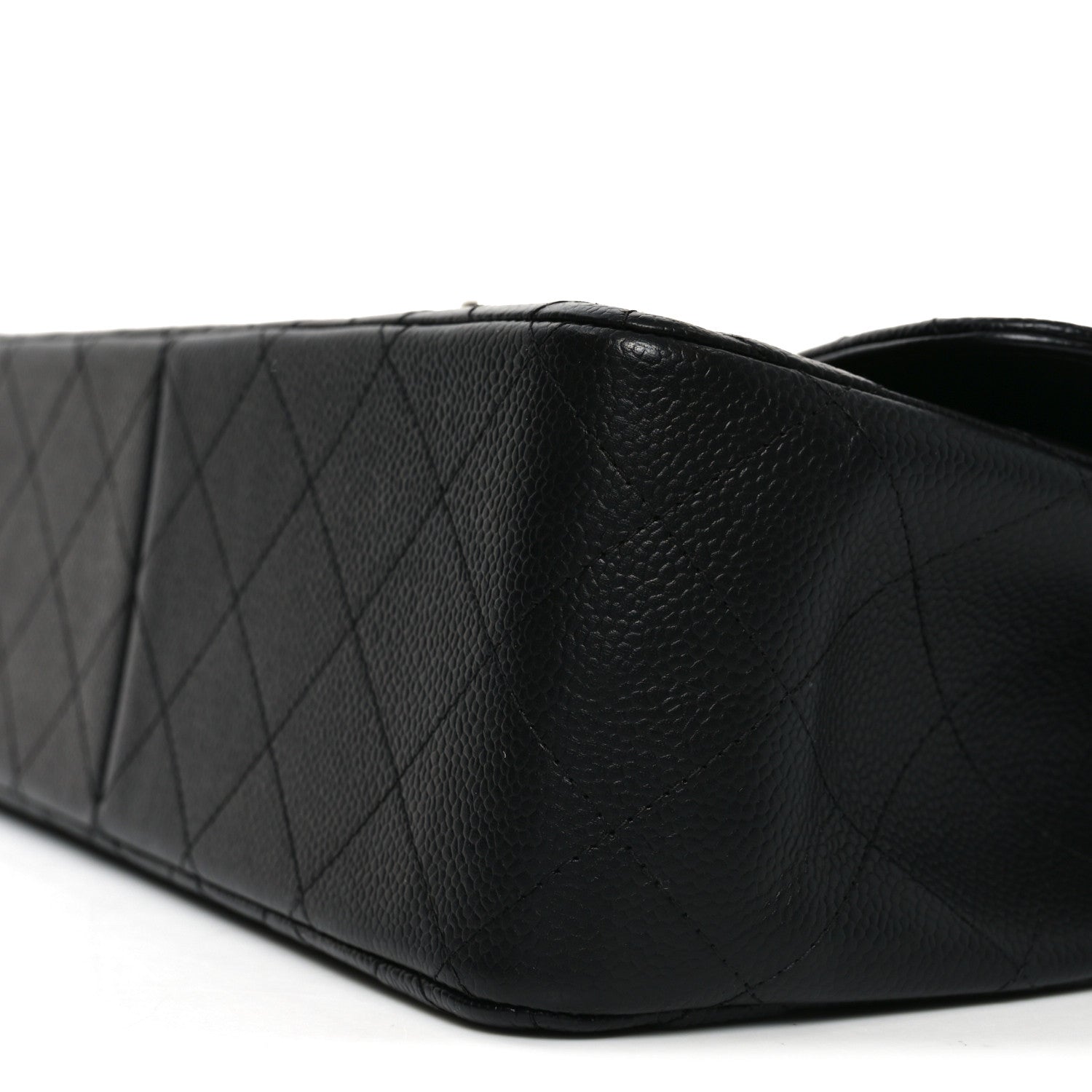 Caviar Quilted Jumbo Double Flap Black