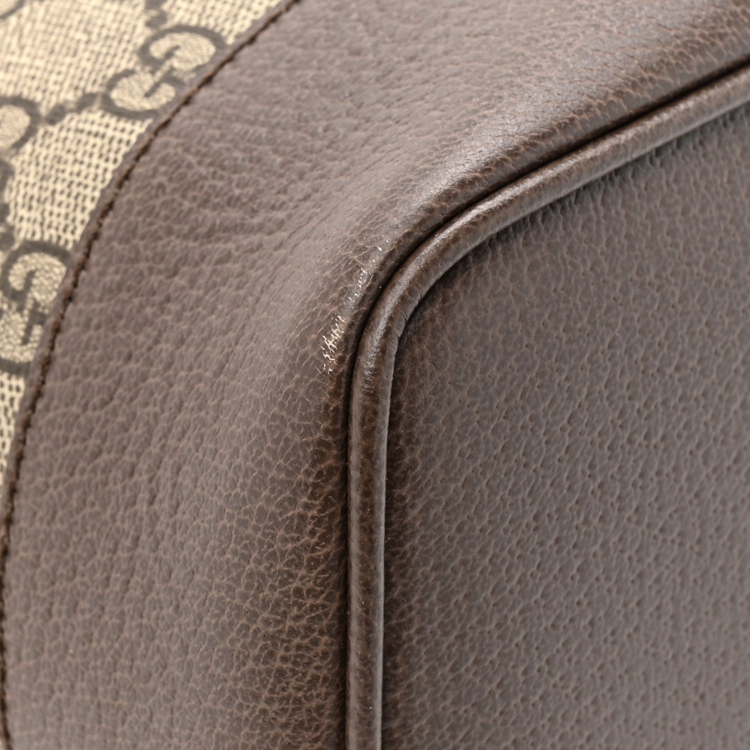 GG Supreme Monogram Textured Dollar Calfskin Web Large Ophidia Bucket Shoulder Bag Beige Ebony New Acero