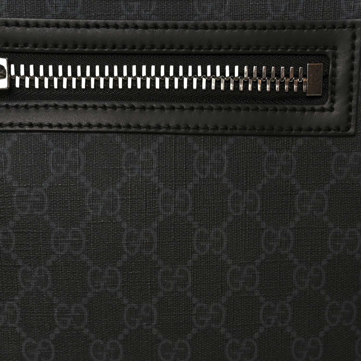 GG Supreme Monogram Web Small Flat Messenger Bag Black Grey