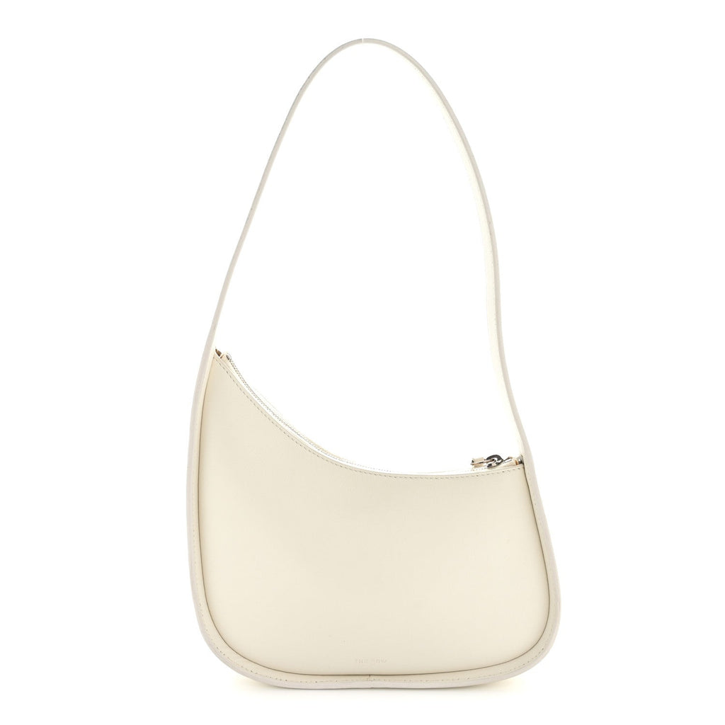 Smooth Calfskin Half Moon Shoulder Bag New Ivory