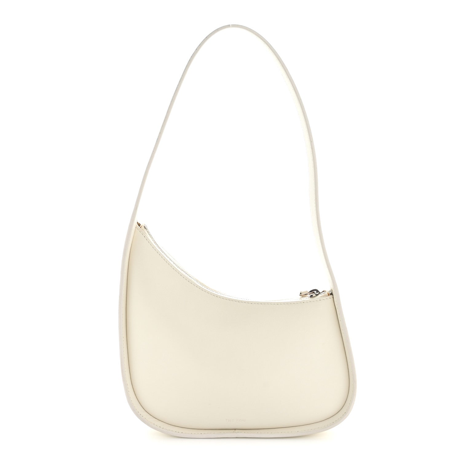 Smooth Calfskin Half Moon Shoulder Bag New Ivory