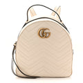 Calfskin Matelasse GG Marmont Dome Backpack White