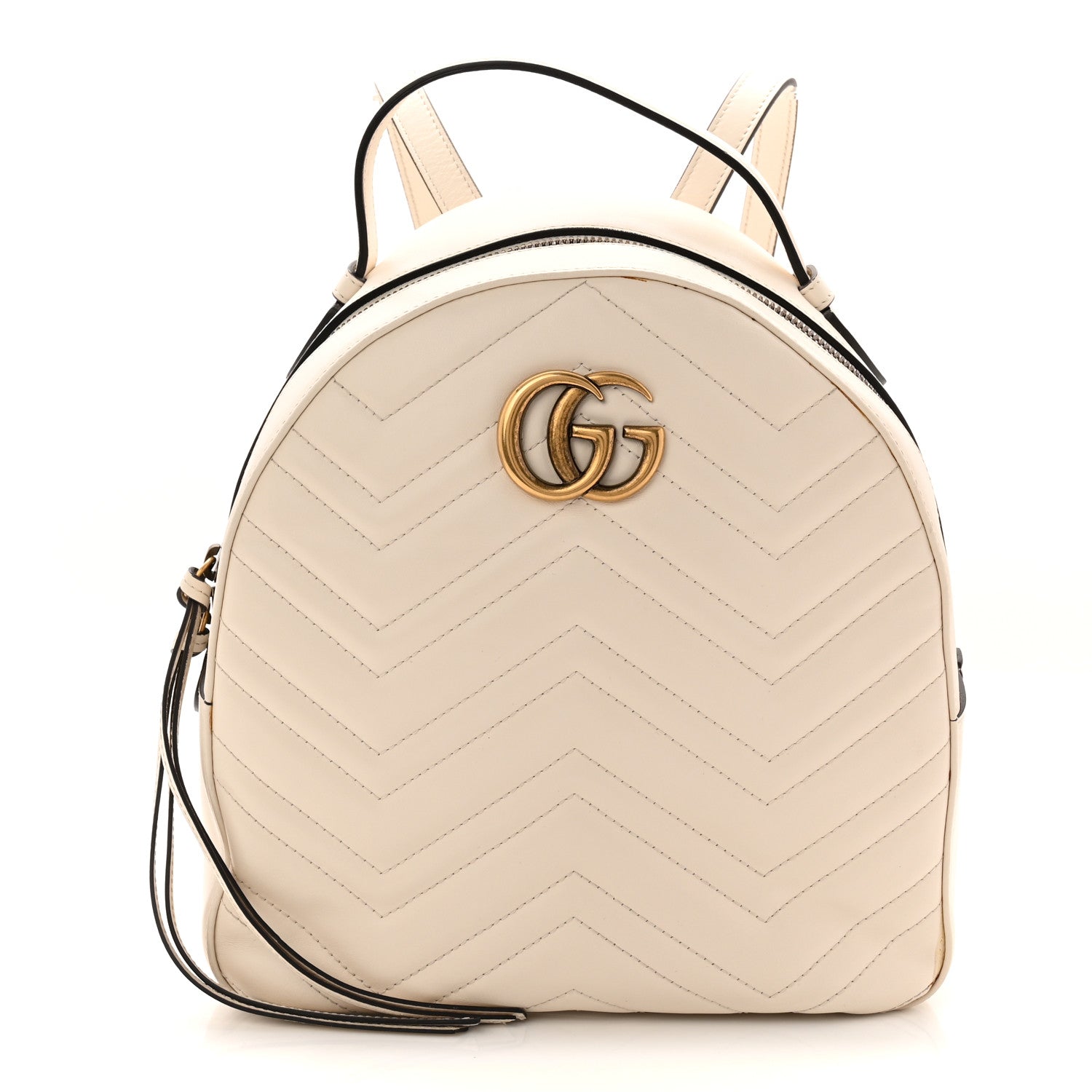 Calfskin Matelasse GG Marmont Dome Backpack White