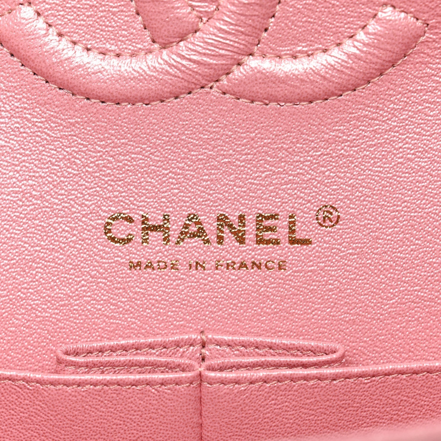Iridescent Caviar Quilted Medium Double Flap Rose Pink