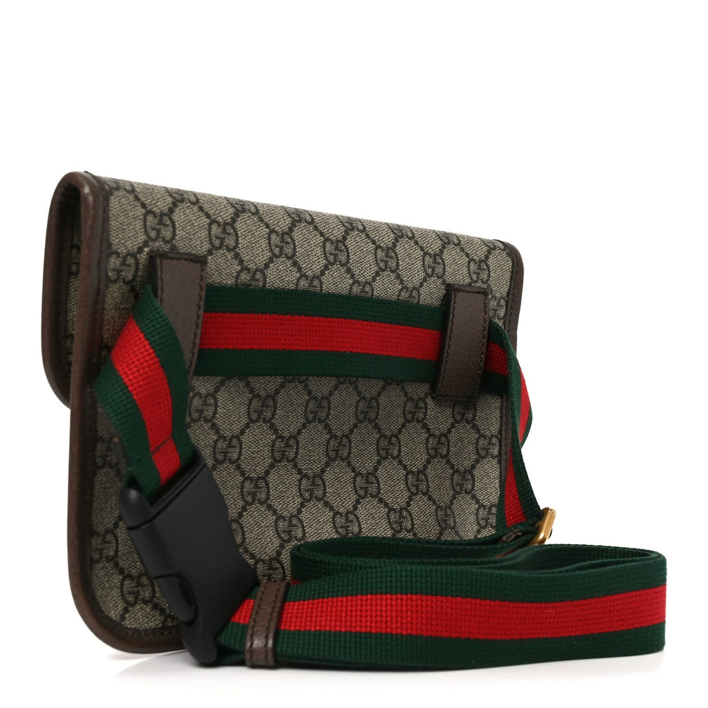 GG Supreme Monogram Neo Vintage Web Belt Bag Brown