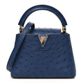 Ostrich Capucines Mini Indigo