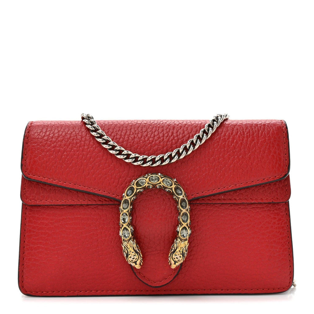 Calfskin Super Mini Dionysus Shoulder Bag Hibiscus Red