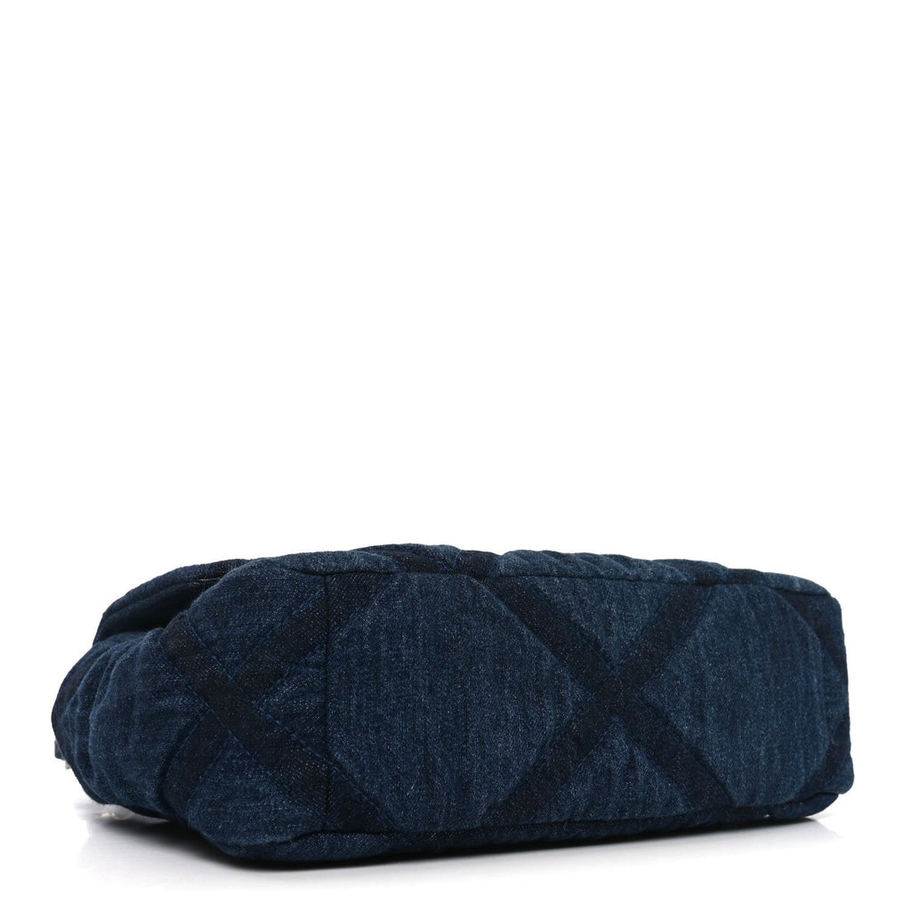 Denim Quilted Medium Chanel 19 Flap Blue