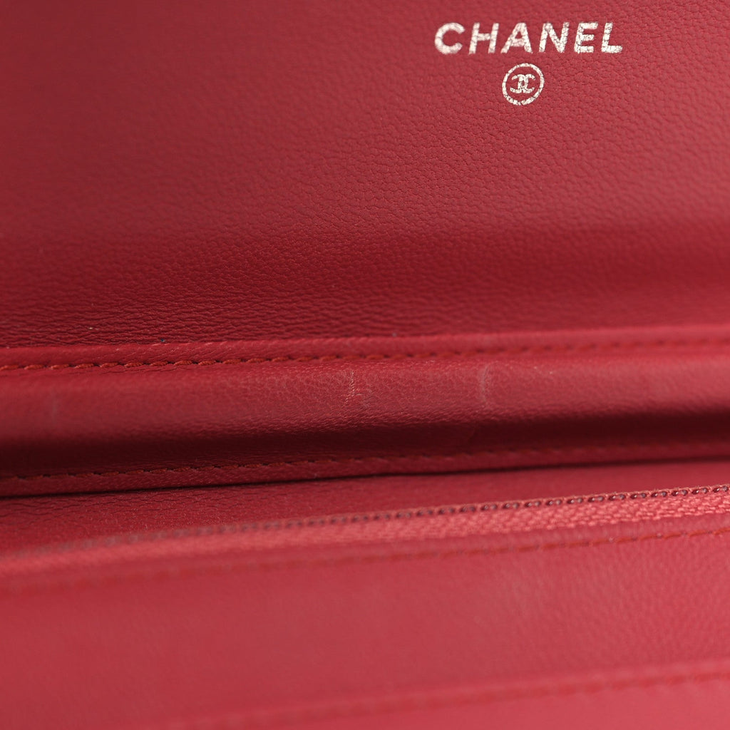 Calfskin Quilted Boy Wallet On Chain WOC Pink