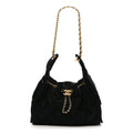 Suede Quilted Small Chanel 25 Handbag Black