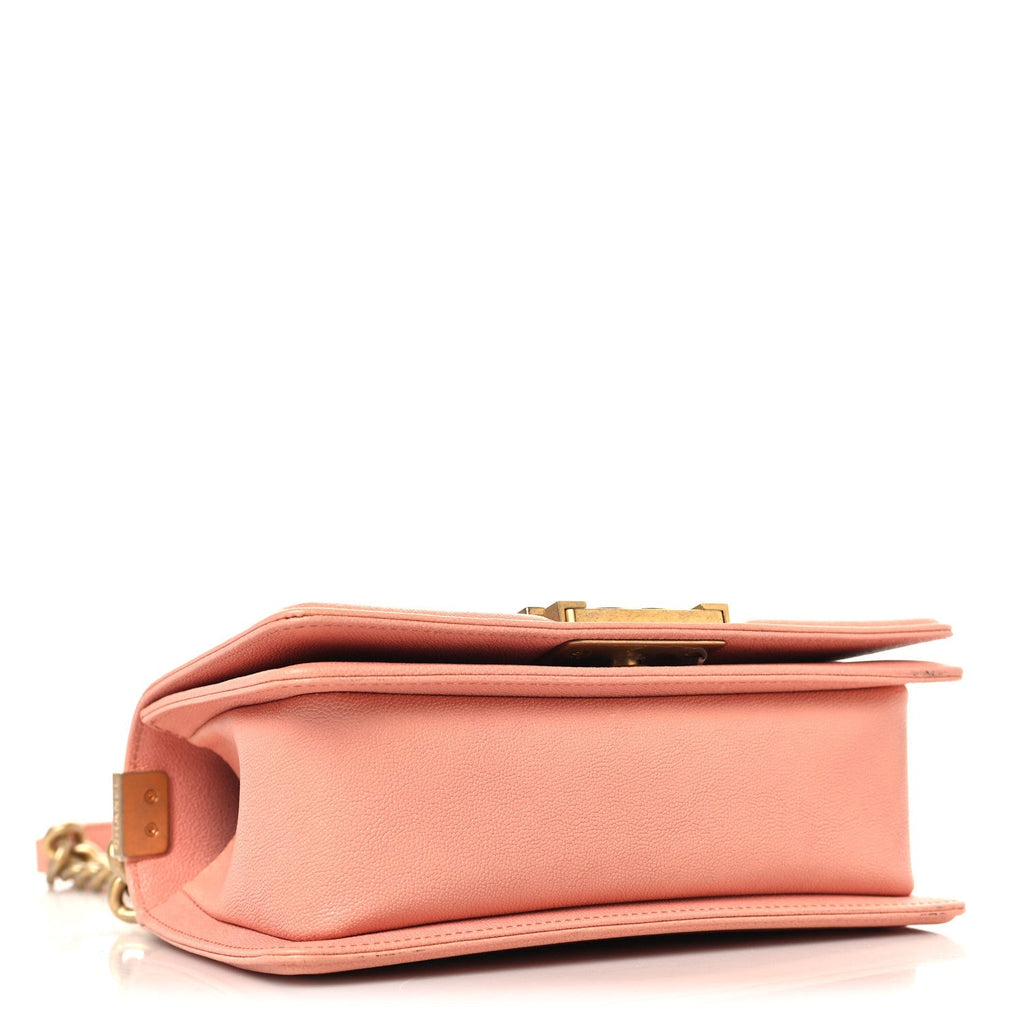 Caviar Quilted Small Boy Flap Light Pink