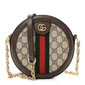 GG Supreme Monogram Web Mini Ophidia Round Shoulder Bag Brown