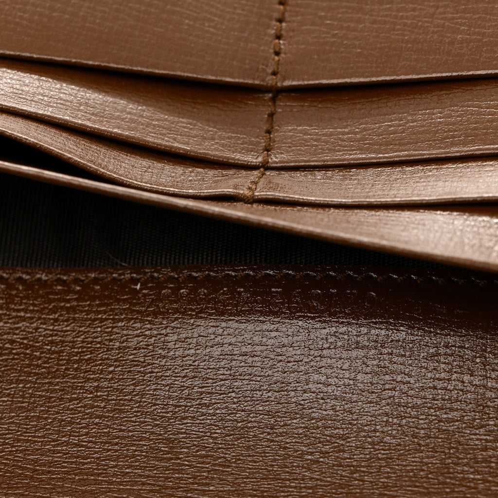 GG Supreme Monogram Azalea Calfskin Horsebit 1955 Wallet On Chain Beige Ebony Brown Sugar