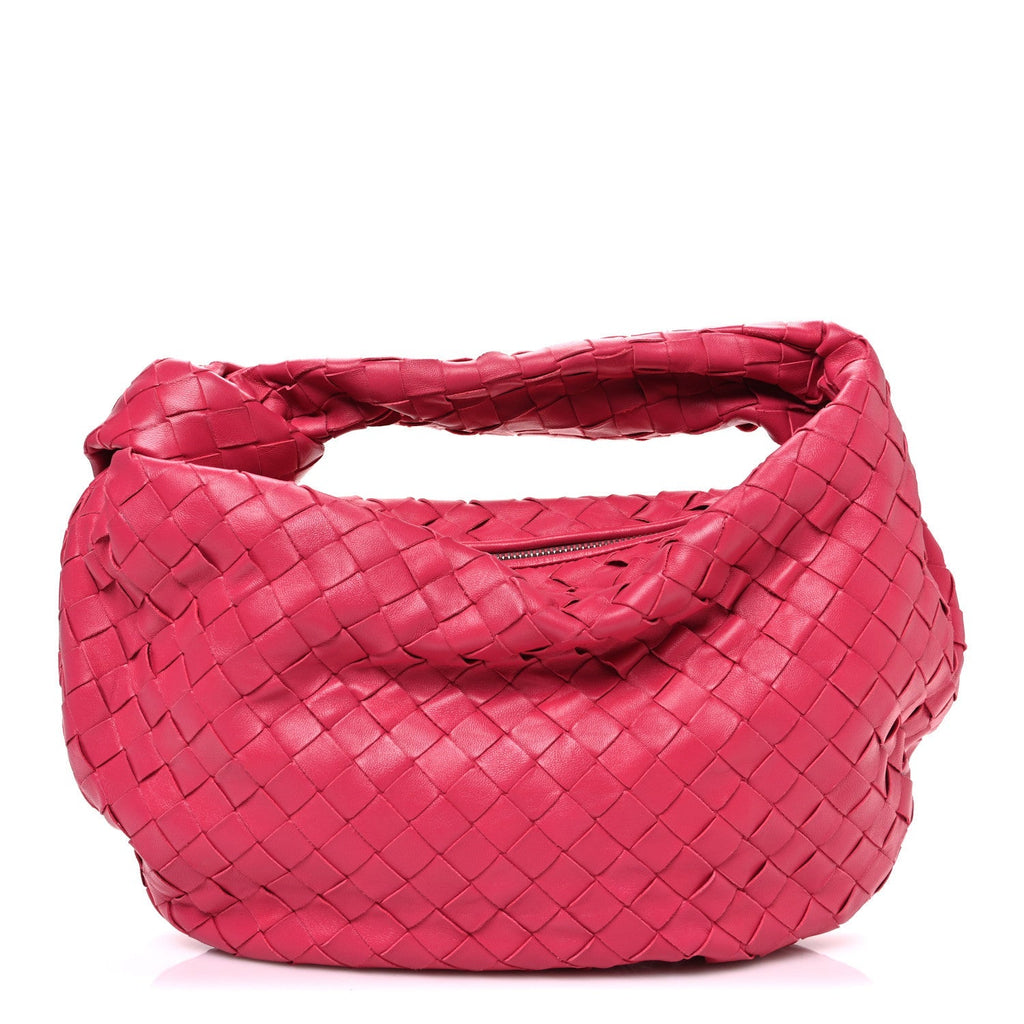 Nappa Intrecciato Teen Jodie Hobo Cranberry