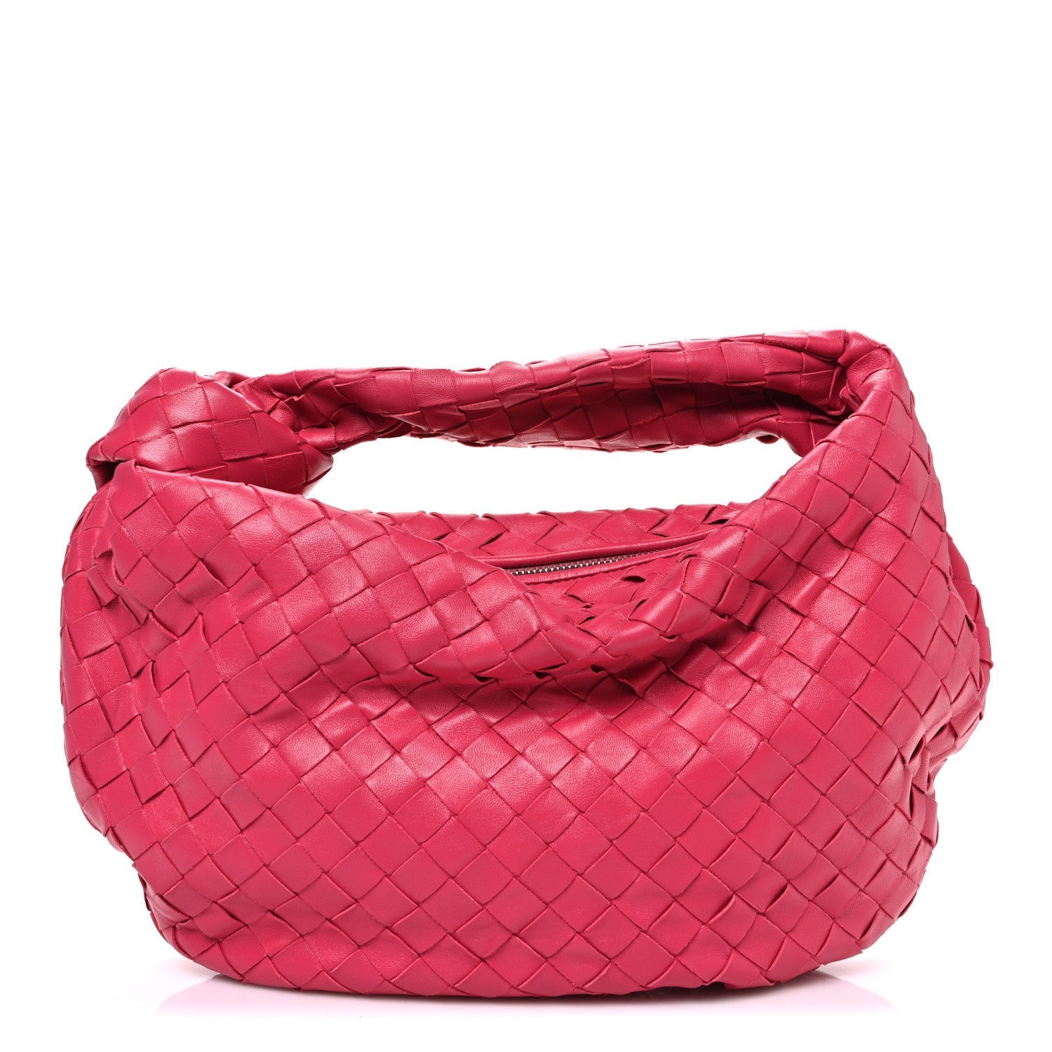 Nappa Intrecciato Teen Jodie Hobo Cranberry